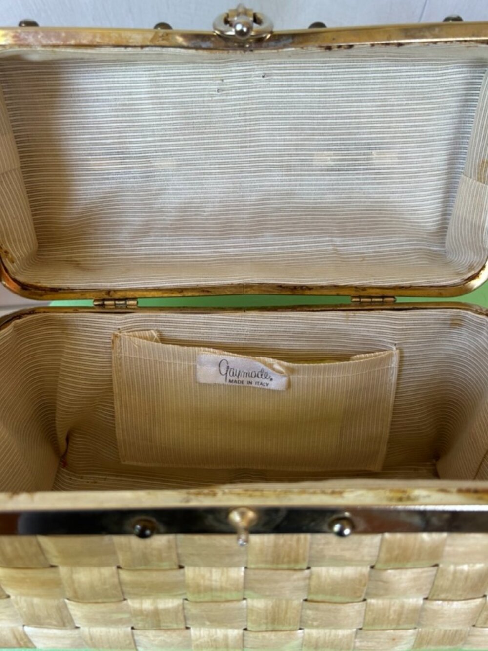 Vintage 1960s Gaymode Italy Woven Box Handbag - Picture 11 of 14